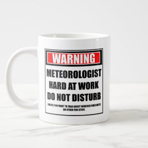 Die Warnung des Meteorologen bei der Arbeit stört  Jumbo-Tasse