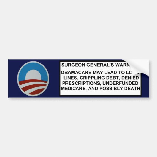 Die Warnung des obersten Gesundheitsbeauftragters Autoaufkleber (Vorne)