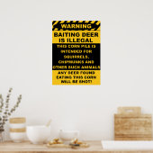 Die Warnung, Hirsch zu schlagen, ist illegal Poster (Küche)