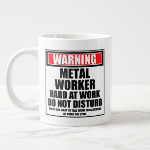 Die Warnung von Metallarbeitern bei der Arbeit stö Jumbo-Tasse