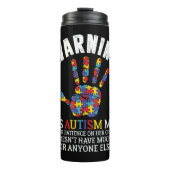 Die Warnung vor dieser Autismus-Mama nutzt Geduld  Thermosbecher (Vorderseite)