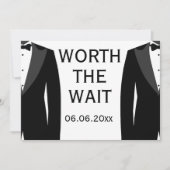 Die warte schwarz-weiße Gay Hochzeit Save The Date (Vorderseite)