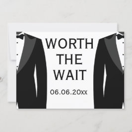 Die warte schwarz-weiße Gay Hochzeit Save The Date