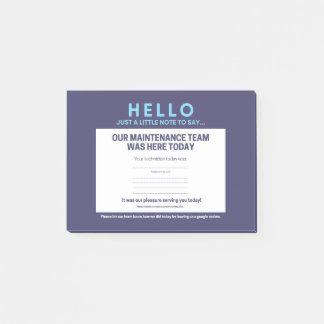 "Die Wartung war da" Post-it Klebezettel