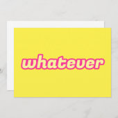 Die "Was auch immer"-Kunst Einladung (Vorne/Hinten)