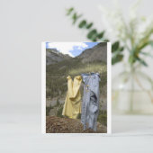 die Wäscheleine Postkarte (Stehend Vorderseite)