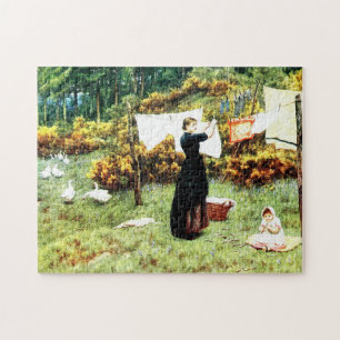 Die Wäscheleine von Helen Allingham Puzzle