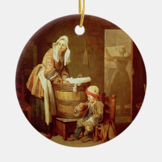 Die Wäscherei-Frau Keramikornament (Vorne)