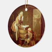 Die Wäscherei-Frau Keramikornament (Links)