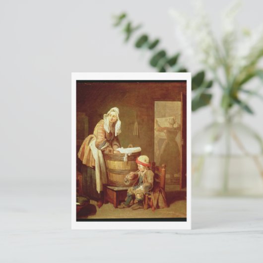 Die Wäscherin Postkarte (Stehend Vorderseite)
