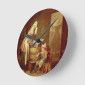 Die Wäscherin Runde Wanduhr (Winkel)