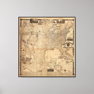 Die Washington-Karte der Vereinigten Staaten Leinwanddruck