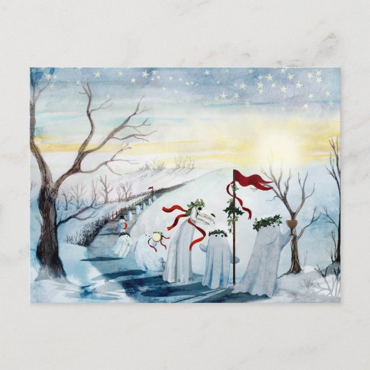Die Wassailing-Geister Postkarte (Vorderseite)