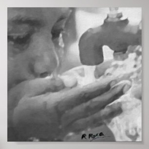 Die Wasser der Quelle Oder des Oils Atwork trinken Poster