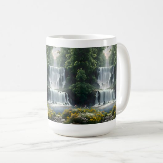 Die Wasserfall-Landschaft Kaffeetasse (VorderseiteRechts)