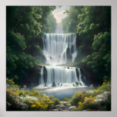Die Wasserfall-Landschaft Poster (Vorne)