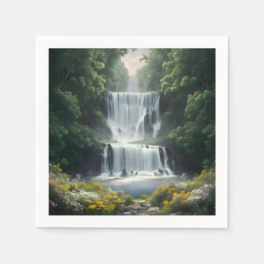 Die Wasserfall-Landschaft Serviette (Vorderseite)