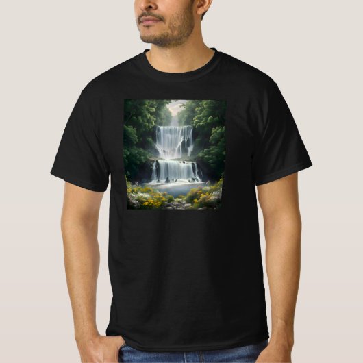 Die Wasserfall-Landschaft T-Shirt (Vorderseite)