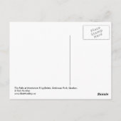 Die Wasserfälle am Mackenzie King Anwesen, Gatinea Postkarte (Rückseite)