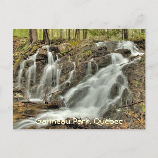 Die Wasserfälle am Mackenzie King Anwesen, Gatinea Postkarte (Vorderseite)
