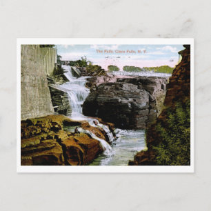 Die Wasserfälle, Glens Falls, NY 1914 Vintage Postkarte