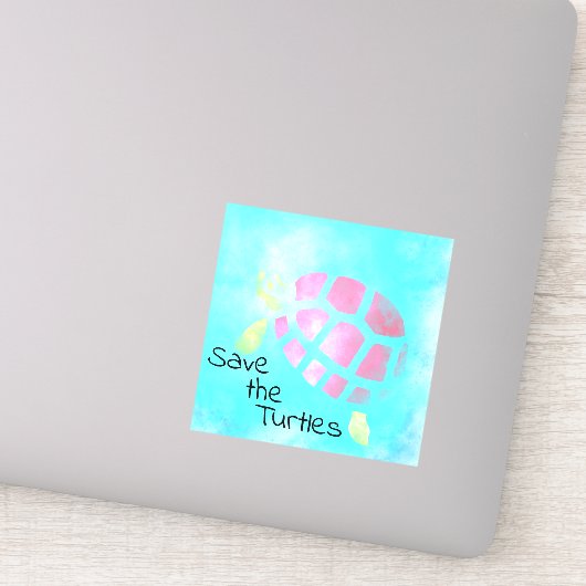 Die Wasserfarbe der Schildkröten gerettet Aufkleber (Detail)