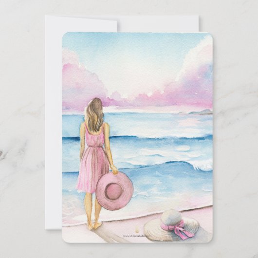 Die Wasserfarbe des Strandes rettet die Daten Save The Date (Rückseite)