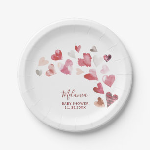 Die Wasserfarbe ist elegant, ein kleines Liebchen  Pappteller