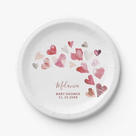 Die Wasserfarbe ist elegant, ein kleines Liebchen  Pappteller (Vorderseite)