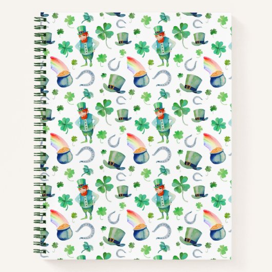 Die Wasserfarbe St. Patrick's Day Pattern Notizblock (Vorderseite)