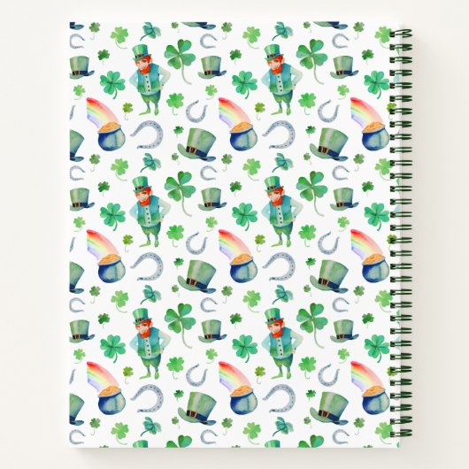 Die Wasserfarbe St. Patrick's Day Pattern Notizblock (Rückseite)