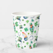 Die Wasserfarbe St. Patrick's Day Pattern Pappbecher (Vorderseite)