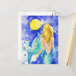 Die Wasserfarben-Meerjungfrau Postkarte