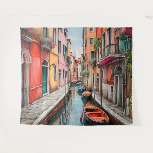 Die Wasserfarbenstraße in Venedig Wandteppich (Vorderseite (Horizontal))