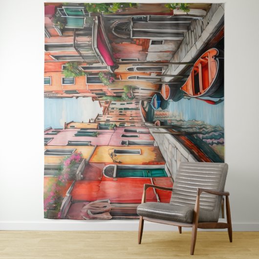 Die Wasserfarbenstraße in Venedig Wandteppich (Beispiel)