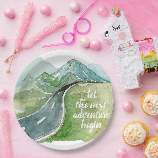 Die Wasserfarbenwelt Der nächste Abenteuer beginnt Pappteller (Party)