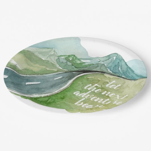 Die Wasserfarbenwelt Der nächste Abenteuer beginnt Pappteller (Schrägansicht)