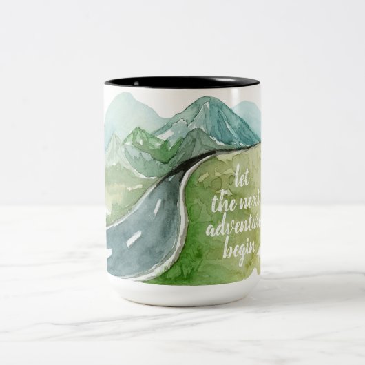 Die Wasserfarbenwelt Der nächste Abenteuer beginnt Zweifarbige Tasse (Mittel)