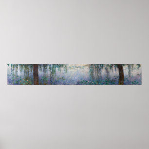 Die Wasserlilien - Morgens mit Willows, Monet Poster