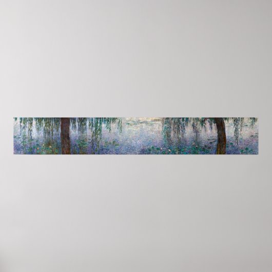 Die Wasserlilien - Morgens mit Willows, Monet Poster (Vorne)