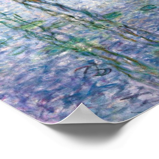 Die Wasserlilien - Morgens mit Willows, Monet Poster (Ecke)