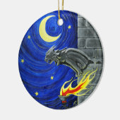 Die Wasserspeier-Baum-Verzierung Keramik Ornament (Links)