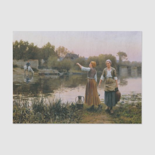 Die Wasserträger von Daniel Ridgway Knight Seidenpapier (Vorderseite)