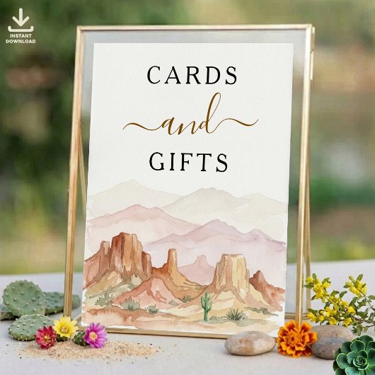 Die Watercolor Desert Range Hochzeitssuite - Schil Poster