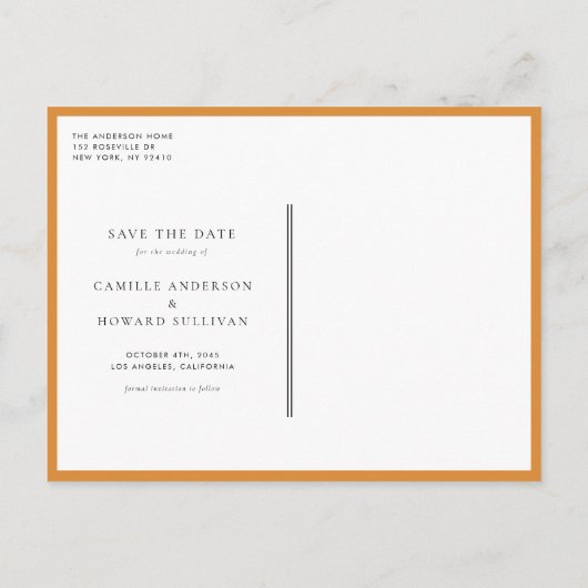 Die Waterfarbe lässt Rahmen Save the Date fallen Ankündigungspostkarte (Rückseite)