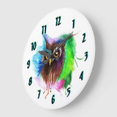 Die Watering Owl Round Wall Uhr (Winkel)