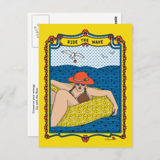 Die Wave_B_ Postkarte fahren (Vorne/Hinten)