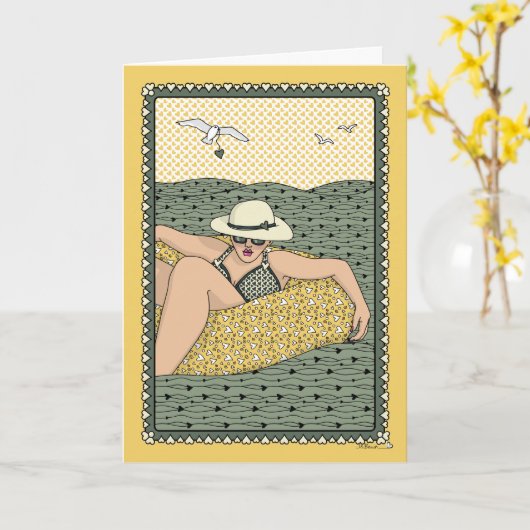 Die Wave_C_Greeting fahren Karte (Gelbe Blume)