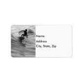 Die Wave Graustufen reiten Adressaufkleber (Vorne)