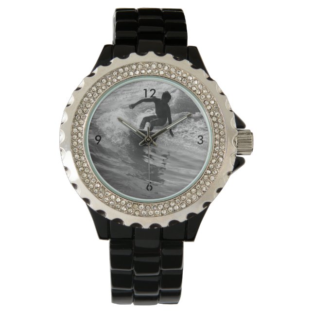 Die Wave Graustufen reiten Armbanduhr (Vorderseite)
